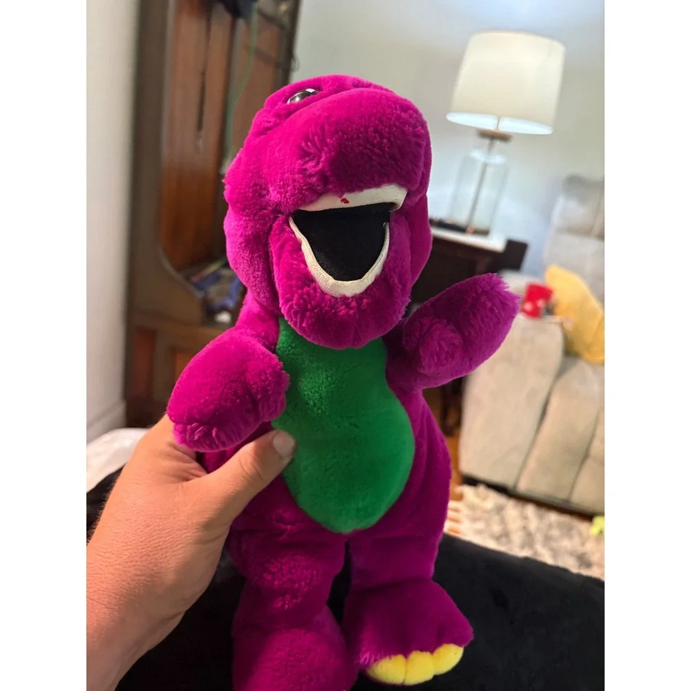 Vintage Barney the Dinosaur Plush Dakin Purple Stuffed Animal 90s Toy 12 Inch